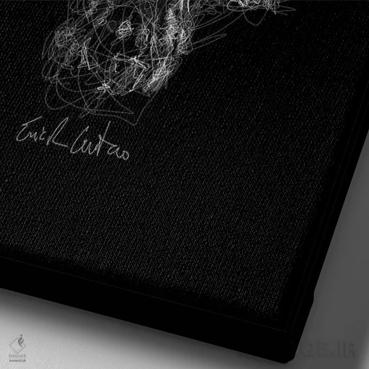 تابلو دکوراتیو شمع جمجمه ای اثر ریک سنتنو - نمای نزدیک بافت بوم