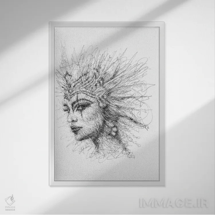 تابلو دکوراتیو آوانگارد اثر ریک سنتنو - نمای قابدار سفید