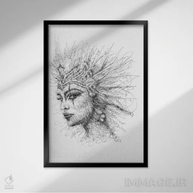 تابلو دکوراتیو آوانگارد اثر ریک سنتنو - نمای قابدار مشکی