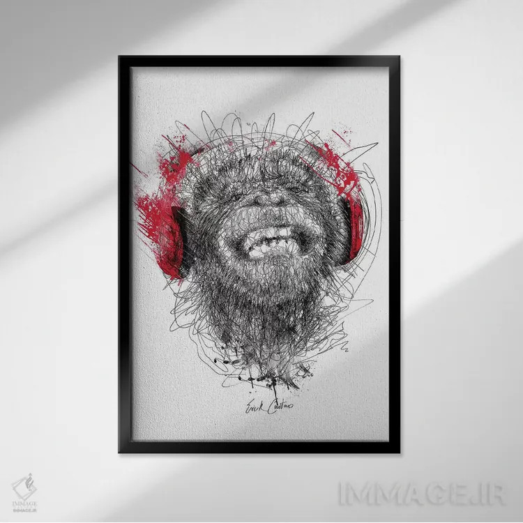 تابلو دکوراتیو ریتم های طبیعت اثر ریک سنتنو - نمای قابدار مشکی