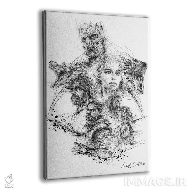 تابلو دکوراتیو گیم آو ترونز اثر ریک سنتنو - نمای پرسپکتیو محصول