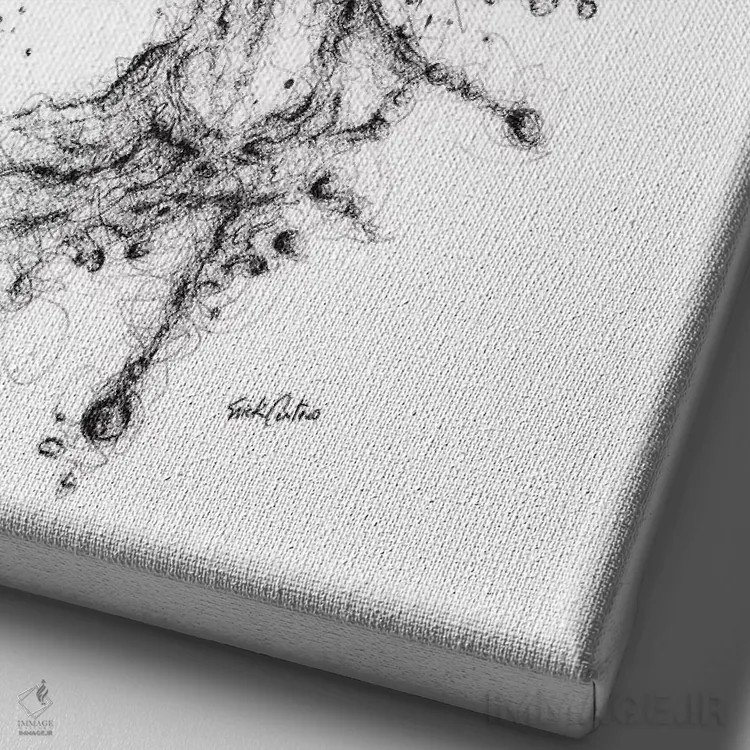 تابلو دکوراتیو ببر آبی اثر ریک سنتنو - نمای نزدیک بافت بوم