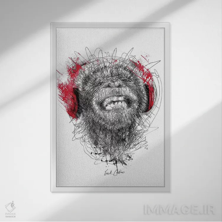 تابلو دکوراتیو ریتم های طبیعت اثر ریک سنتنو - نمای قابدار سفید