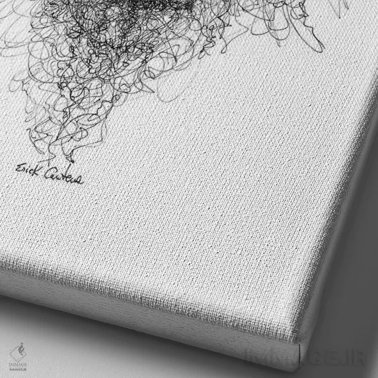 تابلو دکوراتیو نگاه ببر اثر ریک سنتنو - نمای نزدیک بافت بوم