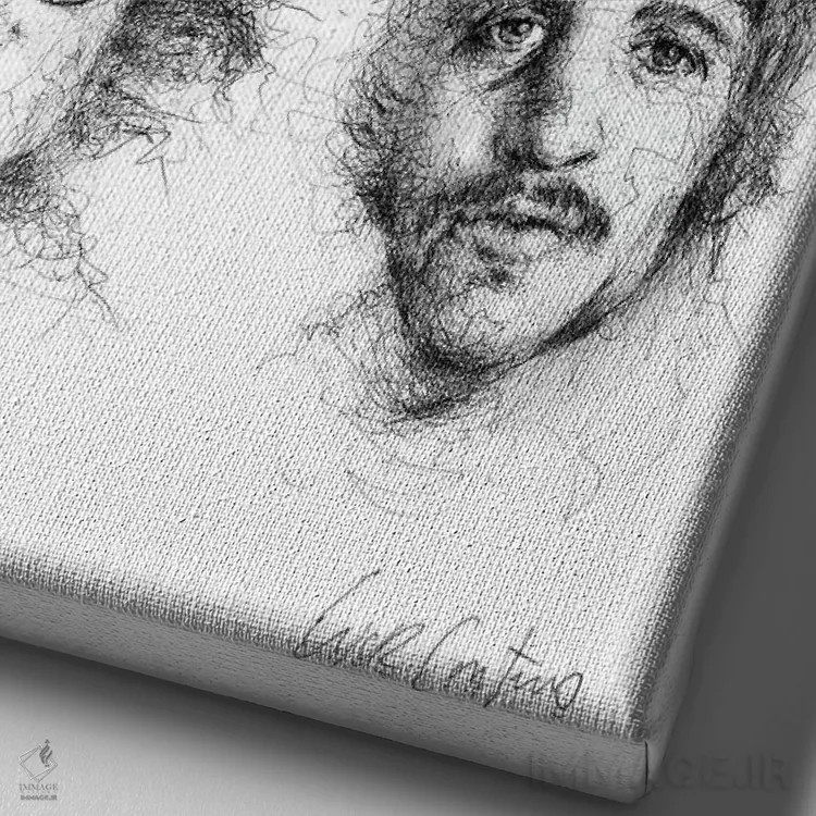 تابلو دکوراتیو بیتلز اثر ریک سنتنو - نمای نزدیک بافت بوم