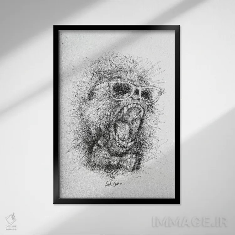 تابلو دکوراتیو هوشمندی اثر ریک سنتنو - نمای قابدار مشکی