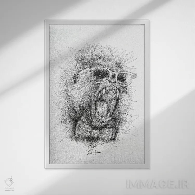 تابلو دکوراتیو هوشمندی اثر ریک سنتنو - نمای قابدار سفید