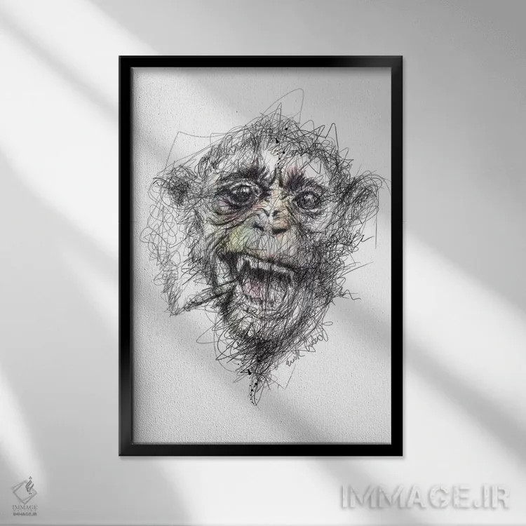 تابلو دکوراتیو دود اثر ریک سنتنو - نمای قابدار مشکی