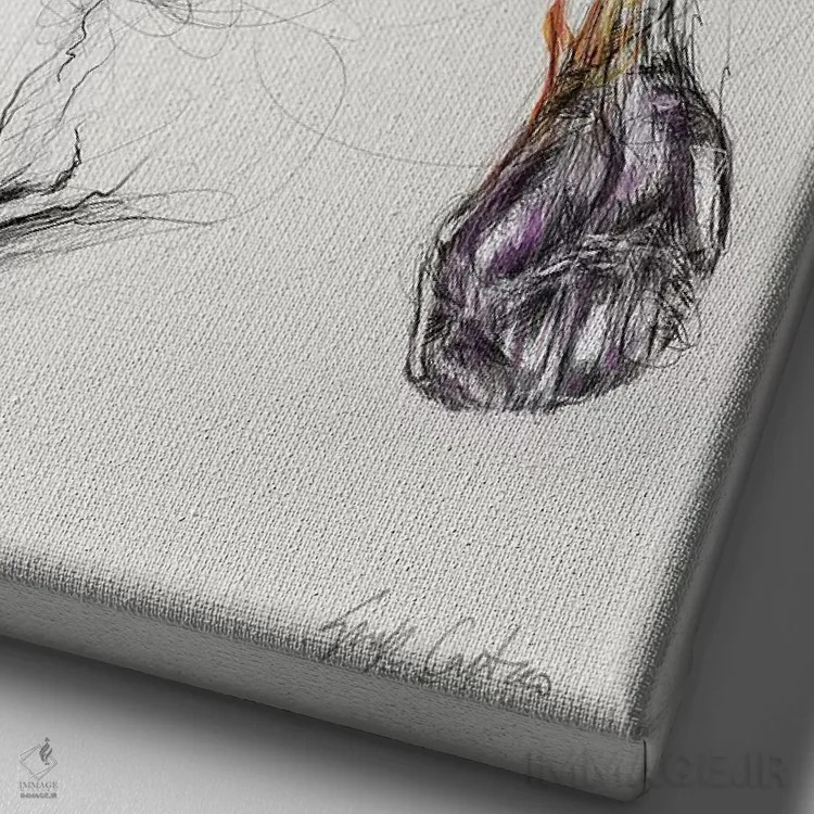 تابلو دکوراتیو لوفی اثر ریک سنتنو - نمای نزدیک بافت بوم