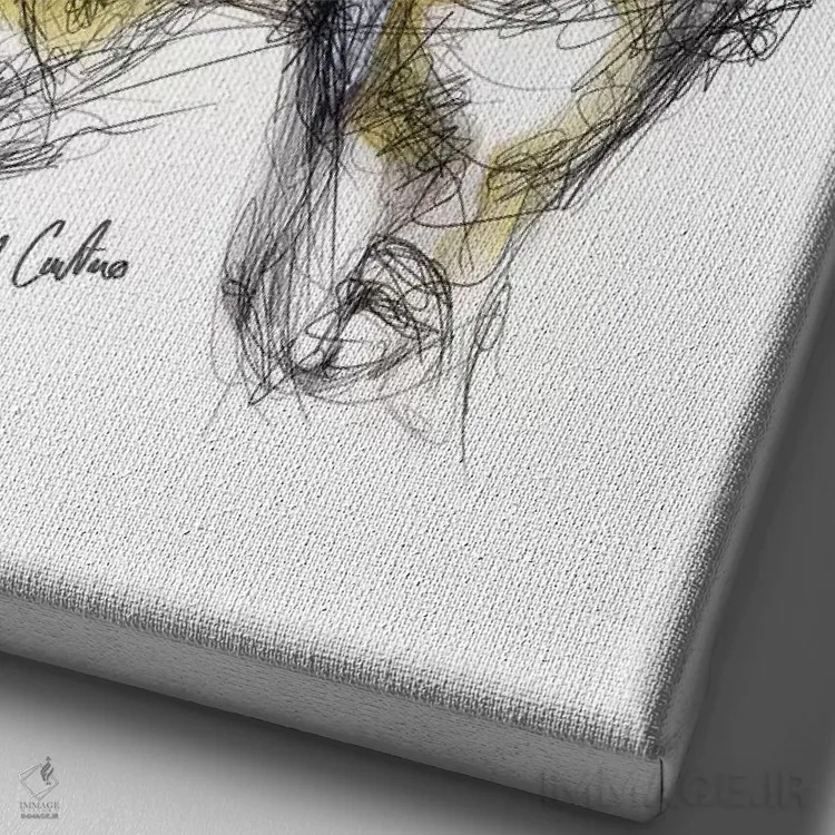 تابلو دکوراتیو کابوی اثر ریک سنتنو - نمای نزدیک بافت بوم