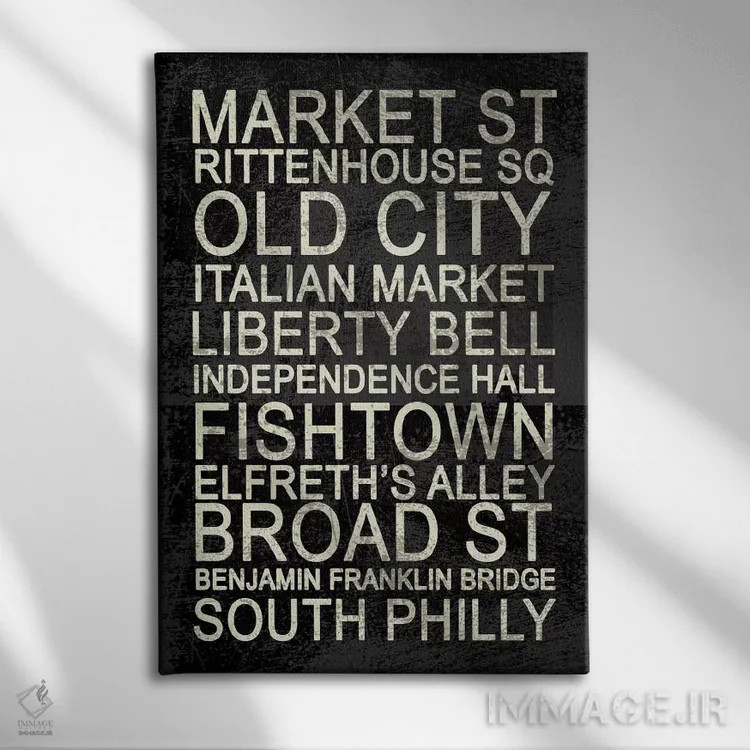 تابلو دکوراتیو فیلادلفیا اثر ارین کلارک - نمای روبهرو روی دیوار