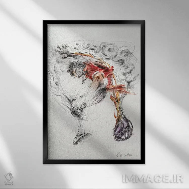 تابلو دکوراتیو لوفی اثر ریک سنتنو - نمای قابدار مشکی