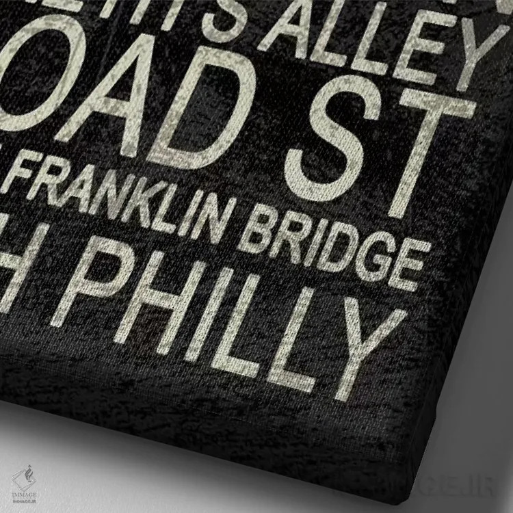 تابلو دکوراتیو فیلادلفیا اثر ارین کلارک - نمای نزدیک بافت بوم