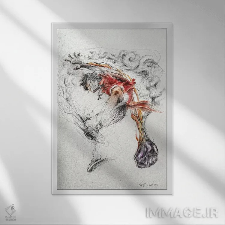 تابلو دکوراتیو لوفی اثر ریک سنتنو - نمای قابدار سفید