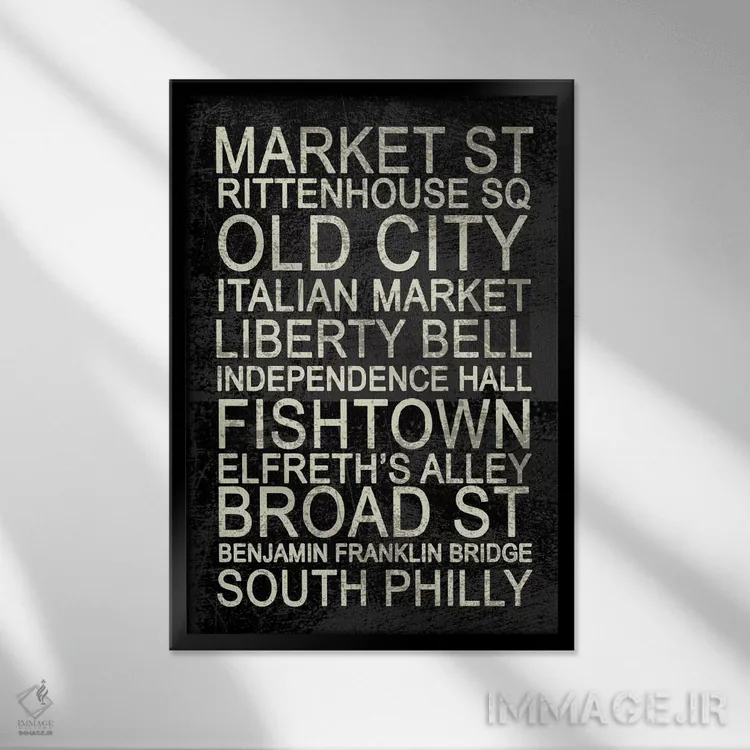تابلو دکوراتیو فیلادلفیا اثر ارین کلارک - نمای قابدار مشکی