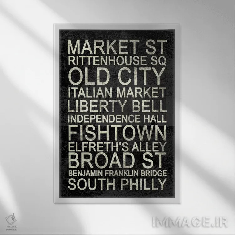 تابلو دکوراتیو فیلادلفیا اثر ارین کلارک - نمای قابدار سفید