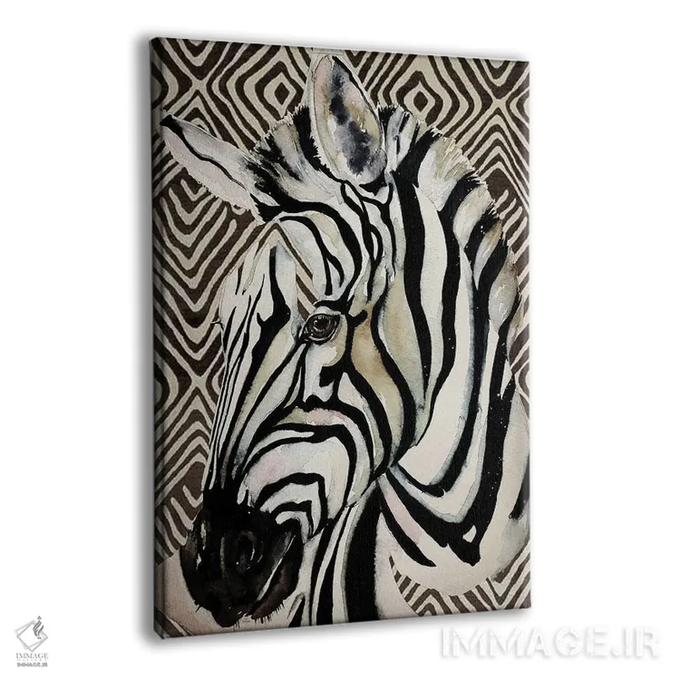 تابلو دکوراتیو گورخر طراحانه اثر اما کاترین دبس - نمای پرسپکتیو محصول