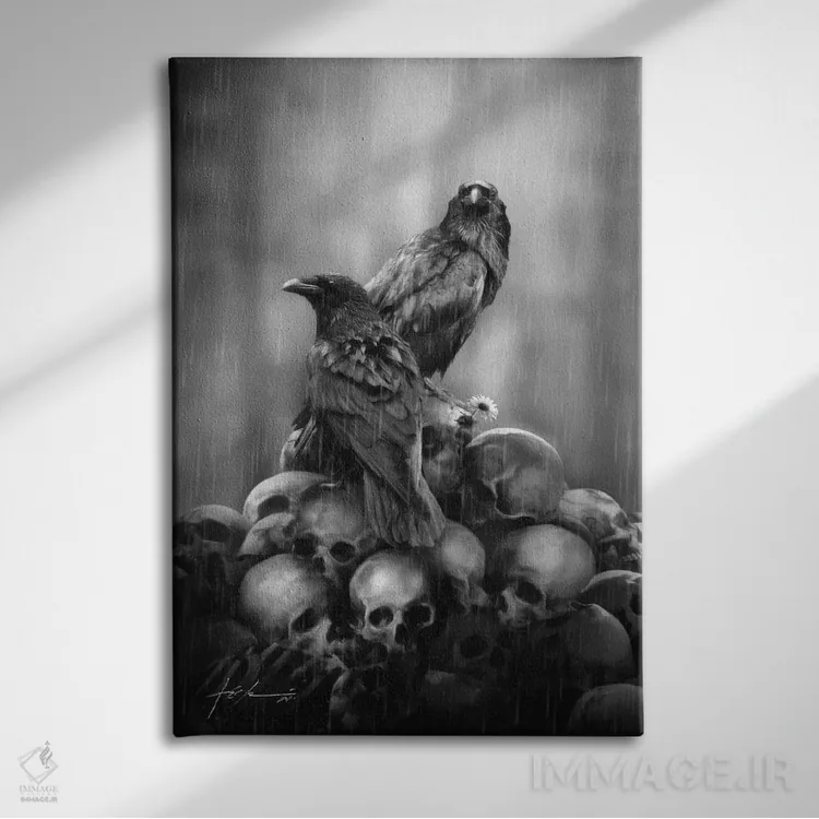 تابلو دکوراتیو هوگین و مونین اثر جف اچواریا - نمای روبهرو روی دیوار