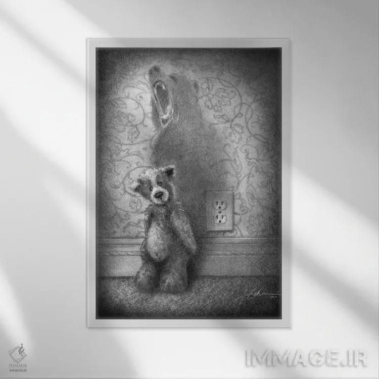تابلو دکوراتیو مرا تدی صدا می زنند اثر جف اچواریا - نمای قابدار سفید