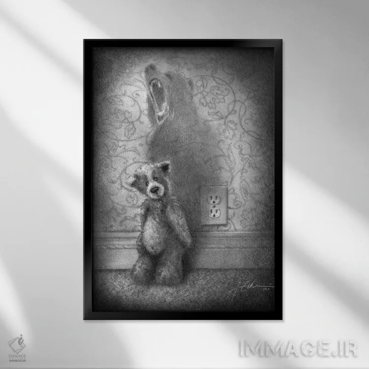 تابلو دکوراتیو مرا تدی صدا می زنند اثر جف اچواریا - نمای قابدار مشکی