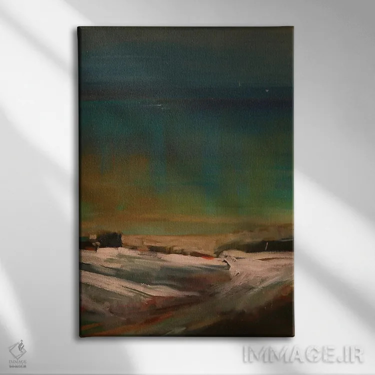 تابلو انتزاعی چشم انداز صخره اثر اددی باربینی - نمای روبهرو روی دیوار