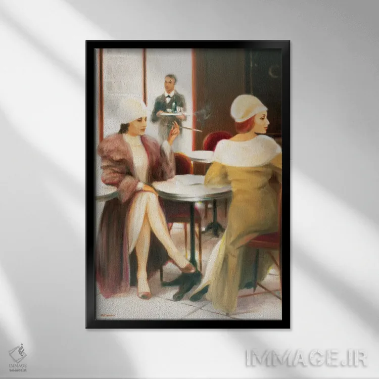 تابلو دکوراتیو کافه ۱ اثر ای دنیس - نمای قابدار مشکی