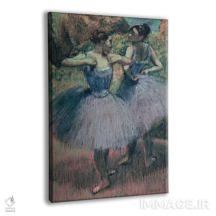 تابلو کلاسیک رقصندگان در لباس ارغوانی اثر ادگار دگا - نمای پرسپکتیو محصول