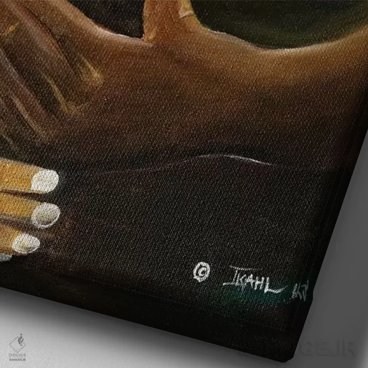 تابلو کلاسیک با هم اثر آیکال بکفورد - نمای نزدیک بافت بوم