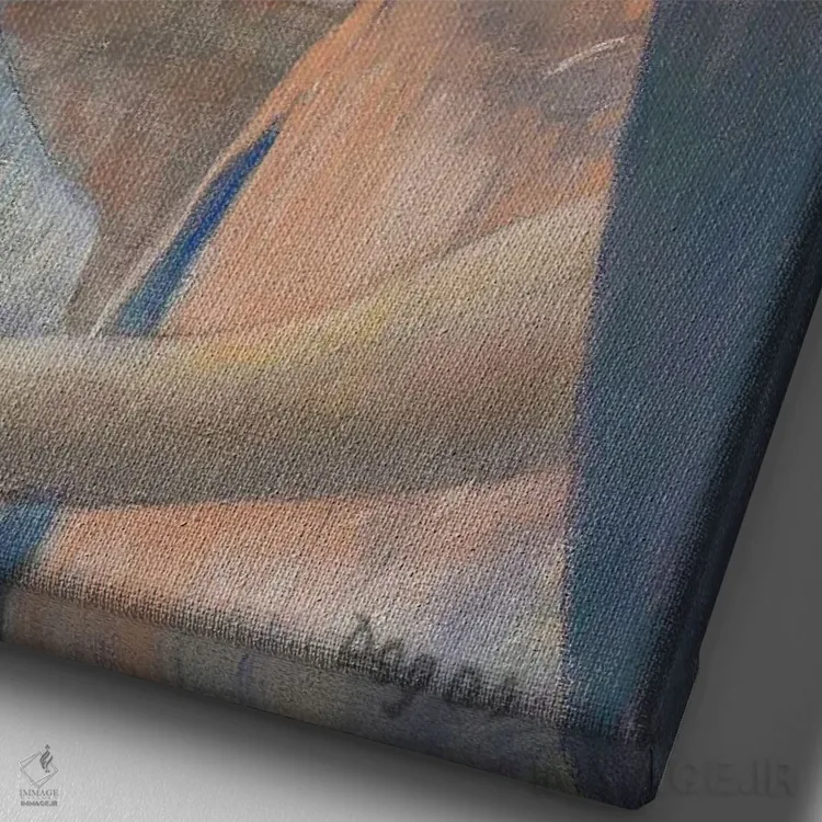 تابلو کلاسیک پشت صحنه، حدود ۱۸۸۲-۱۸۸۵ اثر ادگار دگا - نمای نزدیک بافت بوم