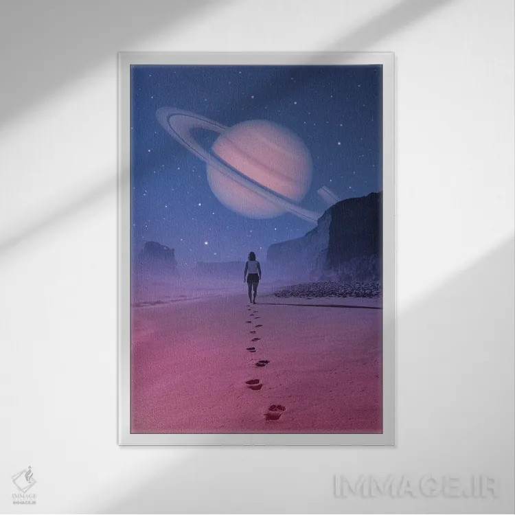 تابلو دکوراتیو نگاهی به یک رویا اثر انکل دیکا - نمای قابدار سفید