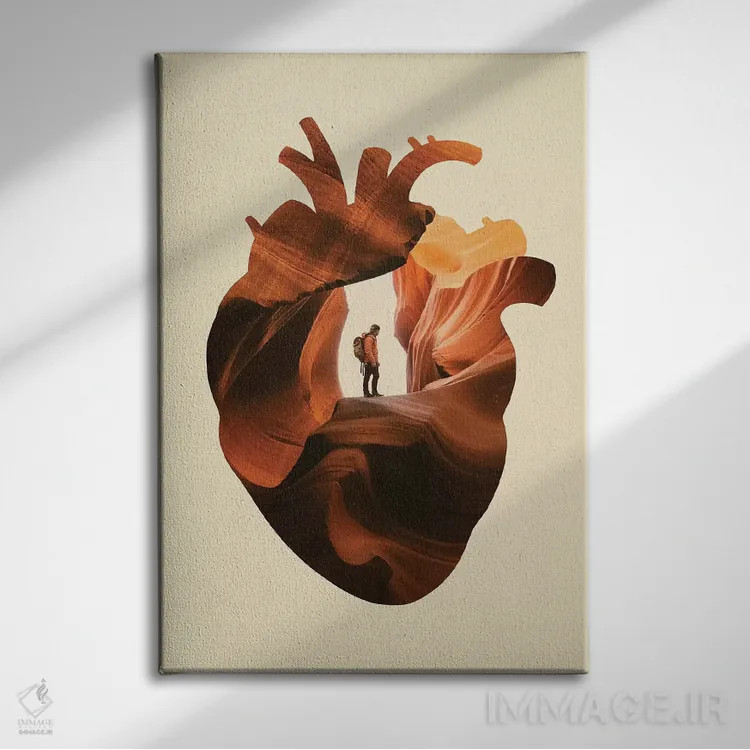 تابلو دکوراتیو کاوشگر قلب اثر انکل دیکا - نمای روبهرو روی دیوار