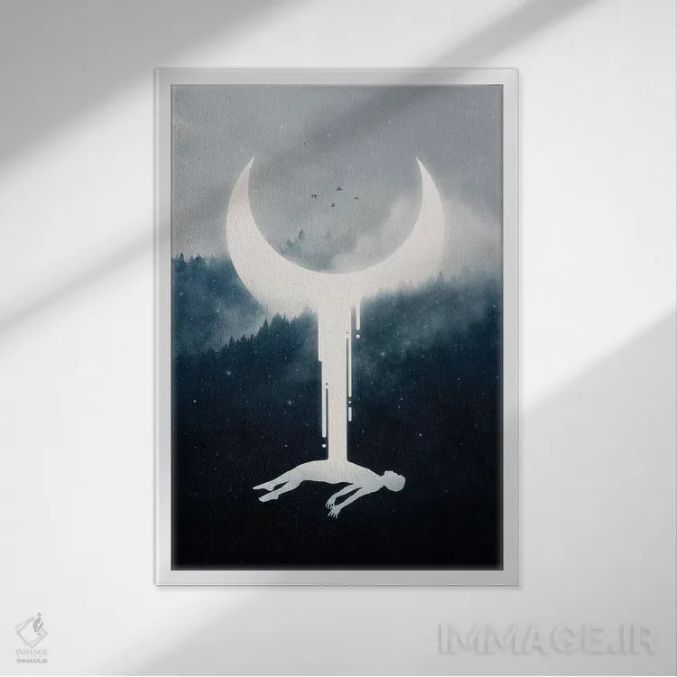 تابلو دکوراتیو نورافشانی اثر انکل دیکا - نمای قابدار سفید