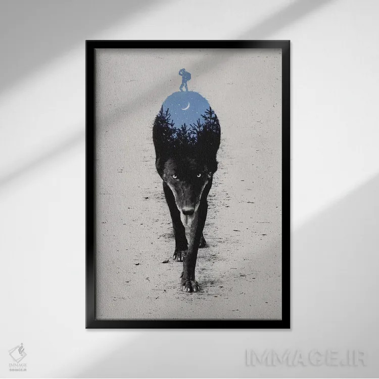 تابلو دکوراتیو درون جنگل اثر انکل دیکا - نمای قابدار مشکی