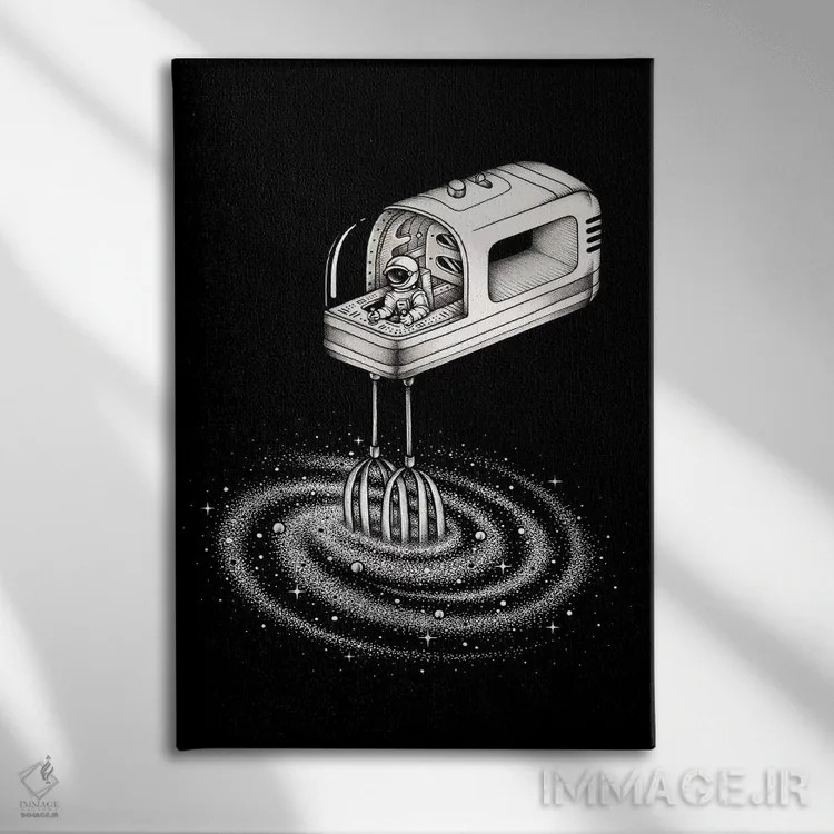 تابلو دکوراتیو ترکیب کن ۲ اثر انکل دیکا - نمای روبهرو روی دیوار