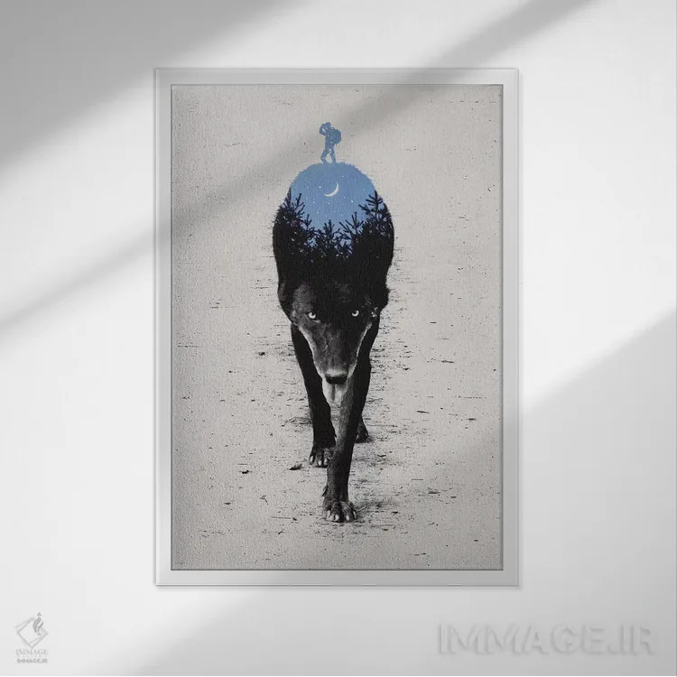 تابلو دکوراتیو درون جنگل اثر انکل دیکا - نمای قابدار سفید