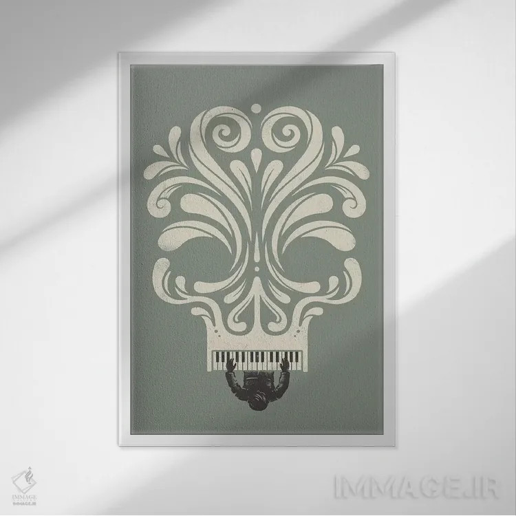 تابلو دکوراتیو آهنگ کشنده ۲ اثر انکل دیکا - نمای قابدار سفید