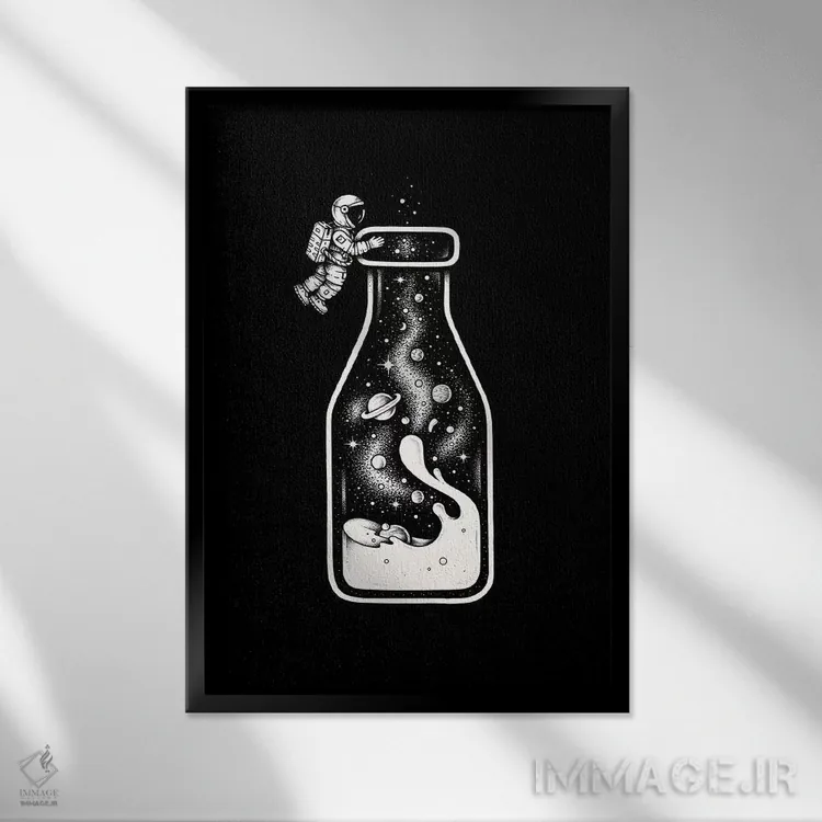 تابلو دکوراتیو راه شیری اثر انکل دیکا - نمای قابدار مشکی
