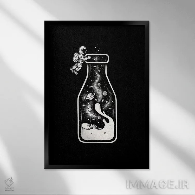 تابلو دکوراتیو راه شیری اثر انکل دیکا - نمای قابدار مشکی