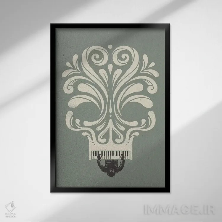 تابلو دکوراتیو آهنگ کشنده ۲ اثر انکل دیکا - نمای قابدار مشکی