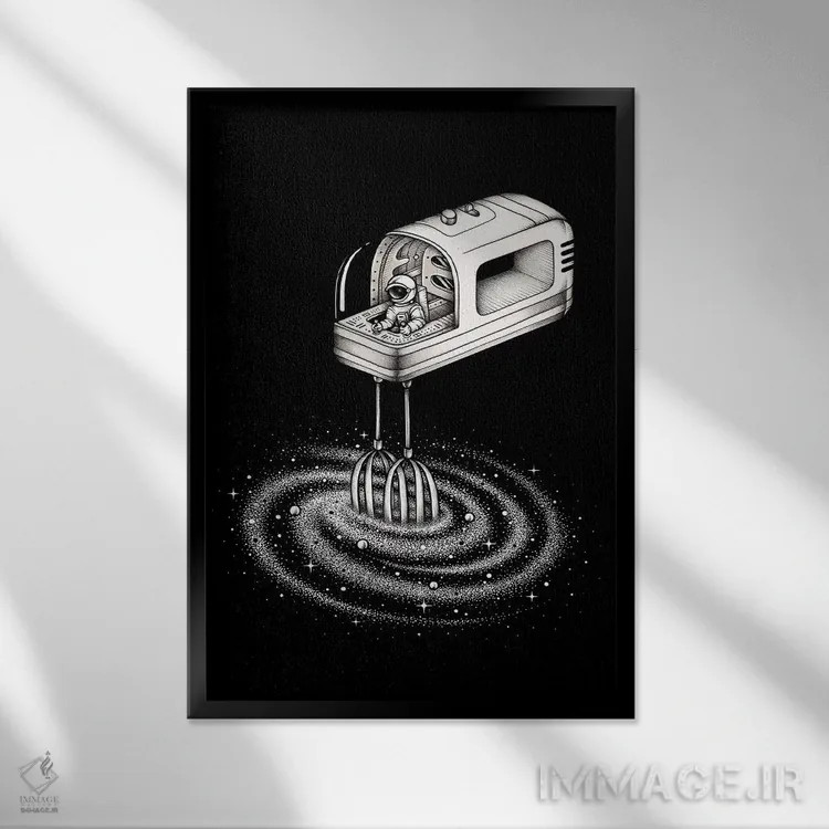 تابلو دکوراتیو ترکیب کن ۲ اثر انکل دیکا - نمای قابدار مشکی