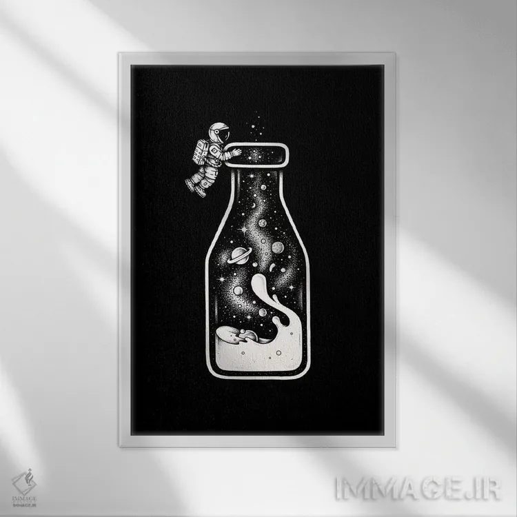 تابلو دکوراتیو راه شیری اثر انکل دیکا - نمای قابدار سفید