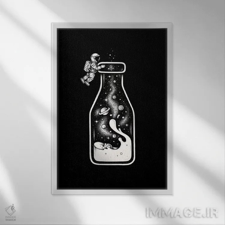 تابلو دکوراتیو راه شیری اثر انکل دیکا - نمای قابدار سفید