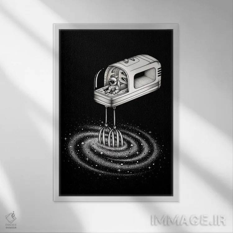 تابلو دکوراتیو ترکیب کن ۲ اثر انکل دیکا - نمای قابدار سفید