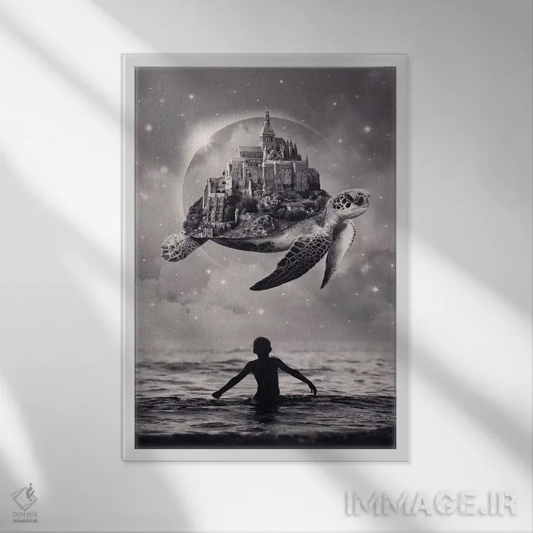 تابلو دکوراتیو لحظات شادکامی اثر انکل دیکا - نمای قابدار سفید