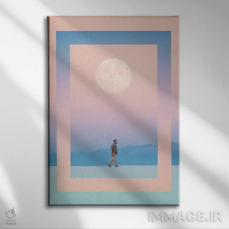 تابلو دکوراتیو ماه پیما اثر انکل دیکا - نمای روبهرو روی دیوار
