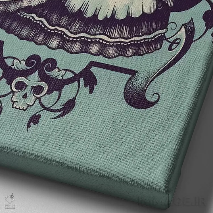 تابلو دکوراتیو خانم مرگ اثر انکل دیکا - نمای نزدیک بافت بوم