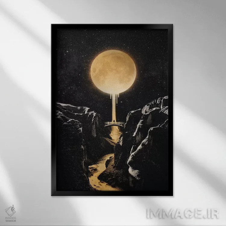 تابلو دکوراتیو تابیده از ماه اثر انکل دیکا - نمای قابدار مشکی