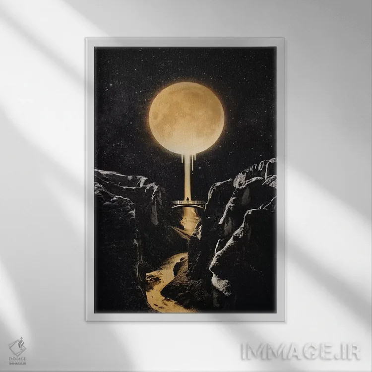 تابلو دکوراتیو تابیده از ماه اثر انکل دیکا - نمای قابدار سفید