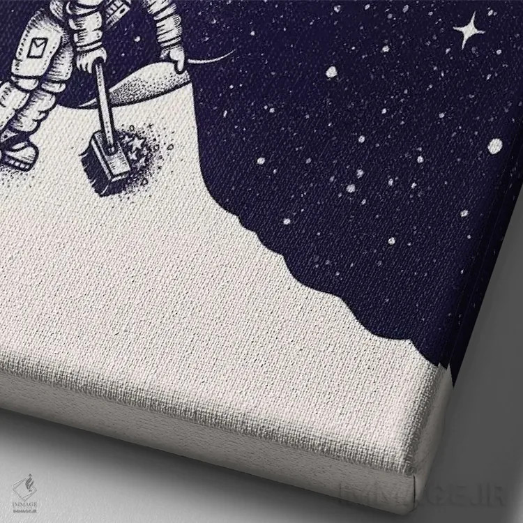 تابلو دکوراتیو رنگ گرد و غبار فضایی اثر انکل دیکا - نمای نزدیک بافت بوم