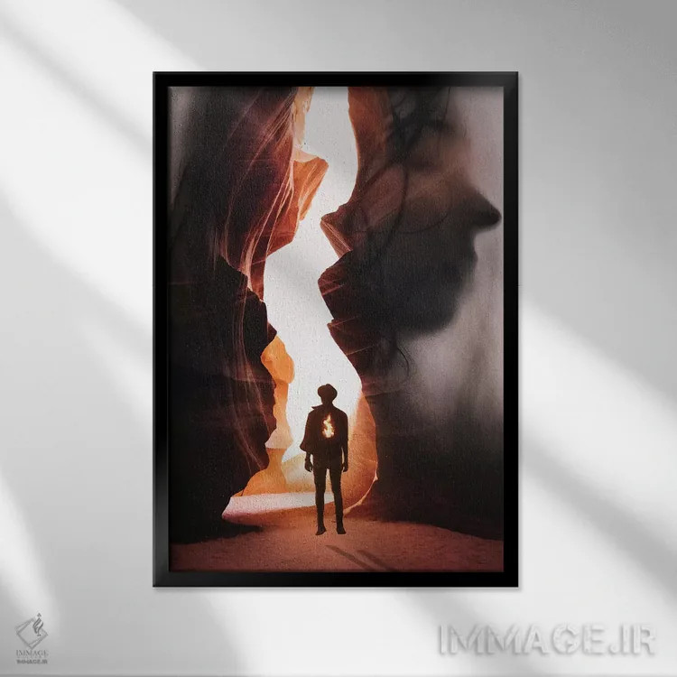 تابلو دکوراتیو معمای همیشگی اثر انکل دیکا - نمای قابدار مشکی